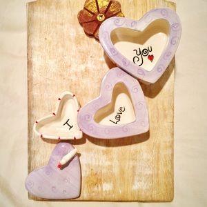 I Love You 3 Tier Bird Trinket Jewelry Nesting Box